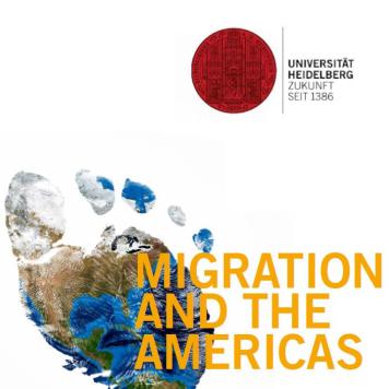 Text vor weißem Hintergrund und Amerikamotiv: Migration and the Americas